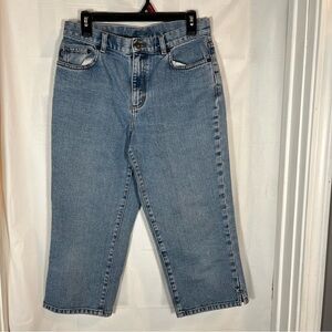 Lauren Ralph Lauren Capris Jeans Womens Size‎ 12 High Rise Stretch Slits Momcore